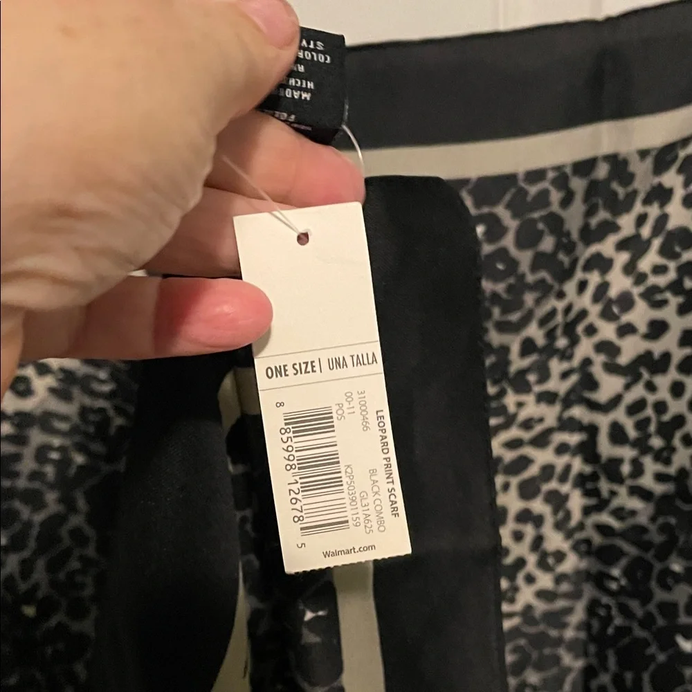 George Black and Gray Animal Print Scarf